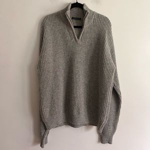 Brandy Melville Ribbed Half Zip Sweater One Size